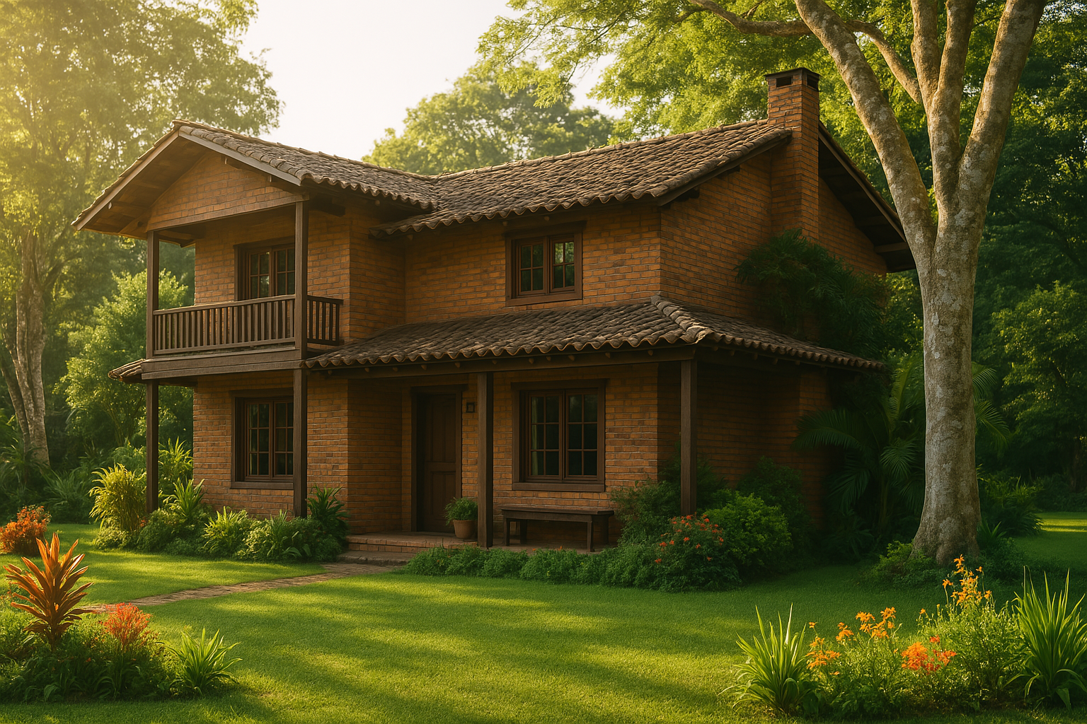 Casa construída com tijolos ecológicos